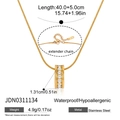Detalle de cadena de serpiente en acero chapado oro 18K con colgante de circonita - Corazón Hueco Blanco (JDN0311134)
