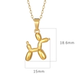 Gold balloon dog pendant necklace in polished titanium steel for women, 18.6x15mm size - Balloon Dog Shape (Gold MS-233)