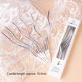 Pack of 6 metallic silver spiral birthday candles measuring 15.5cm in elegant window box - Curved Metallic Silver Candle / 6Pcs/Set / Silver
