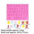 Roze siliconen vorm voor letters en cijfers in pixelstijl inclusief afmetingen - 2# Pixel Alfabet Cijfers (B898) / Roze