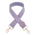 Adjustable lavender purple bag strap with Greek meander pattern and gold metal hooks - Taro Purple / Gold Buckle