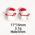 Detailed view of Christmas snowman beads for DIY jewelry with 5mm hole diameter - No.6 - Red Snowman / 1 Piece
