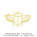 Gold plated stainless steel beetle charm pendant for jewelry making 22x38.5mm size - Scarab-Gold (LA926)