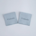 Microfiber velvet jewelry pouches in light blue with printed Vinknde brand logo - Light Blue