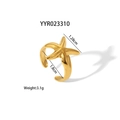 Goldener Seestern Knotenring aus Edelstahl mit 1,8cm Größe und polierter Oberfläche - Seesternstil (YYR023310)