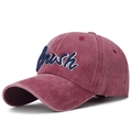 Vintage washed cotton baseball cap in burgundy with white Crush embroidery detail - Adjustable / Burgundy