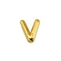 3D puffy balloon initial V pendant in polished 18K gold finish for personalized necklaces - Letter V (Gold)