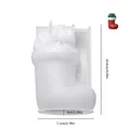 Molde detallado de silicona con forma de calcetín navideño para resina o velas con medidas - Calcetín de Navidad de Esmalte Rojo y Blanco