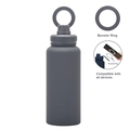 Dark grey matte sports water bottle with magnetic booster ring phone holder for all devices - 1 L / Dark Gray