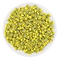 Bulk pack of bright yellow acrylic smiley face round beads for DIY jewelry making - Yellow Black Letter