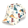 Casquette de baseball enfant blanc cassé avec imprimés dinosaures colorés - 52-54cm / Blanc Cassé Dinosaure Imprimé (#20)