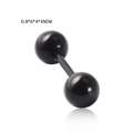 Clou d'oreille haltère en acier inoxydable noir poli, taille 0.8x6x4x4mm pour cartilage - 0.8*6*4*4mm / Noir