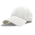 Classic pure white cotton baseball cap with six-panel structure and curved brim - M (56-58cm) / Off White