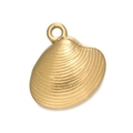 Gold plated stainless steel shell charm for DIY necklaces and bracelets accessories - Gold 536# Ribbed Shell / 13.5*14mm
