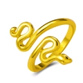 Eleganter goldener Schlangenring mit offenem Wickeldesign und polierter Oberfläche - Gold (Goldimitat G-485)