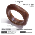 Waterproof tortoise resin bangle with stainless steel core and marbled brown texture - Tortoise Shell Pattern Thick Bangle (JDB0108022)