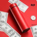 Sleek red stainless steel vacuum flask with 316 steel interior and high-end thermal insulation - Standard Straight Series / Red