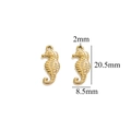 Golden stainless steel seahorse pendant jewelry charm with 20.5mm x 8.5mm size details - Gold Seahorse-558