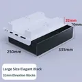 Large black under-desk drawer with 32mm height extender and adhesive mount for office desk - Matte Black / 32mm Riser / Large