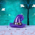 Miniature purple wizard hat Halloween decoration figurine with precise size measurements - Large Witch Hat-Purple
