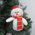 Plüsch-Schneemann-Weihnachtsanhänger mit roter Mütze und Schal am Tannenbaum - Rot Weißer Schneemann (15CM)