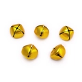 Set of five golden matte cross bells with top hanging loops for Christmas DIY crafts - Gold Bells (5 Pcs)