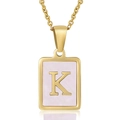 Pink Shell Letter K Style (With Chain)