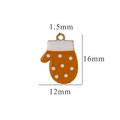 Orange Christmas glove pendant with white polka dots and size dimensions - Orange Glove-White Dots