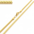 18K gold-plated stainless steel snake chain necklace with secure lobster clasp closure - 3mm Gold Blade Chain
