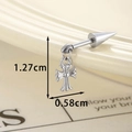Silver star and snake cross ear cartilage piercing with dimensions 1.27cm height - Filigree Cross (Single)