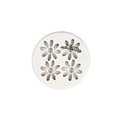 White silicone mold featuring four 2.8cm daisy flower cavities for fondant and chocolate - Style 2 Round Daisy Combo / Gray