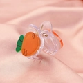 Cute carrot-shaped hair claw clip for kids featuring orange and green acetate design - Carrot Claw Clip