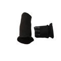 Black knitted chair leg floor protectors in a pack of two for silent furniture sliding - Fits Perimeter 6-17cm / Black (With Silicone Strips)