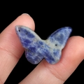 Sodalite carved butterfly stone figurine in deep blue with natural white and grey veins - Blue Sodalite