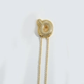 Gold-tone knot pendant necklace with inlaid rhinestones and delicate metal chain - Letter Q