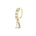 Anneau doré avec pendentif en zircon en forme de goutte et incrustations claires - Goutte d’eau / Or