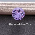 Variant 44 round faceted violet cubic zirconia gem with blue color-shift effect - Violet 6.2MM(A013-44#)