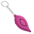 Pink leaf-shaped personal safety alarm with keychain attachment for women and kids - Rose Red