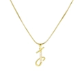 Golden letter J pendant necklace with zircon stones on a sleek snake chain - Letter J / Gold