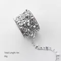 Shiny silver bead chain decoration for Christmas DIY with diamond shapes, 4m length - Silver Diamond Bead Chain 4m