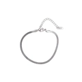 Detailansicht der silbernen Schlangenkette aus Edelstahl mit Karabinerverschluss - Silber Armband