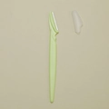 Light green eyebrow razor with a protective cap and precision stainless steel blade - Green