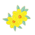 Creative yellow floral enamel pin with gold plating for bags and stylish clothing decor - Yellow Wildflower