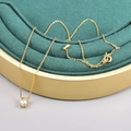 Elegant 18K gold-plated stainless steel necklace with oval waterdrop pendant on velvet - 18K Gold Oval
