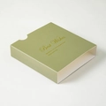 Scatola regalo rettangolare verde matcha a cassetto con scritte dorate Best Wishes - Verde Chiaro Con Scritte (manica Separata); 11*11*2cm