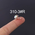 Key shaped rose gold stud with moonstone and cubic zirconia on a fingertip - Phantom Key Style (HSPJ310-3#R)