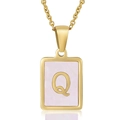 Pink Shell Letter Q Style (With Chain)