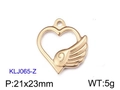 Goldener Herz-Flügel-Anhänger mit Gravur Nummer 9 für DIY-Schmuckherstellung - Hohles Herz mit Flügel-Stil / Gold (KLJ065-Z)