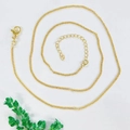 Detail of gold-plated necklace chain featuring a lobster clasp and extension links - Curb Chain-45cm+5cm
