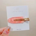 Pinza para el cabello de acetato rosa translúcido con acabado acrílico y clip metálico - 4# Rosa Oscuro